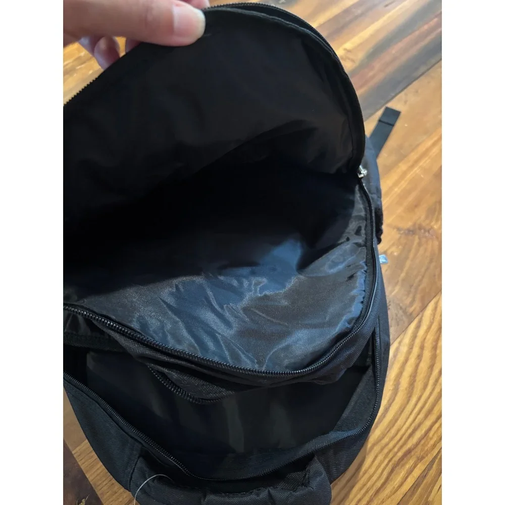 Viv & Lou Black Canvas Backpack Padded Straps Multi Compartment New With Tags